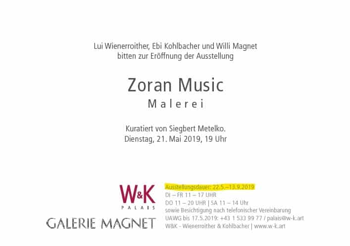 Zoran Music Ausstellung Einladung