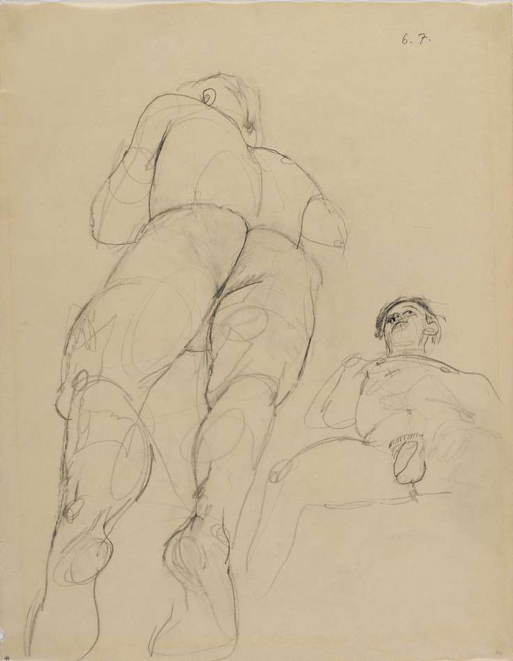 Anton Kolig, Two Lying Male Acts (rear front), 1947