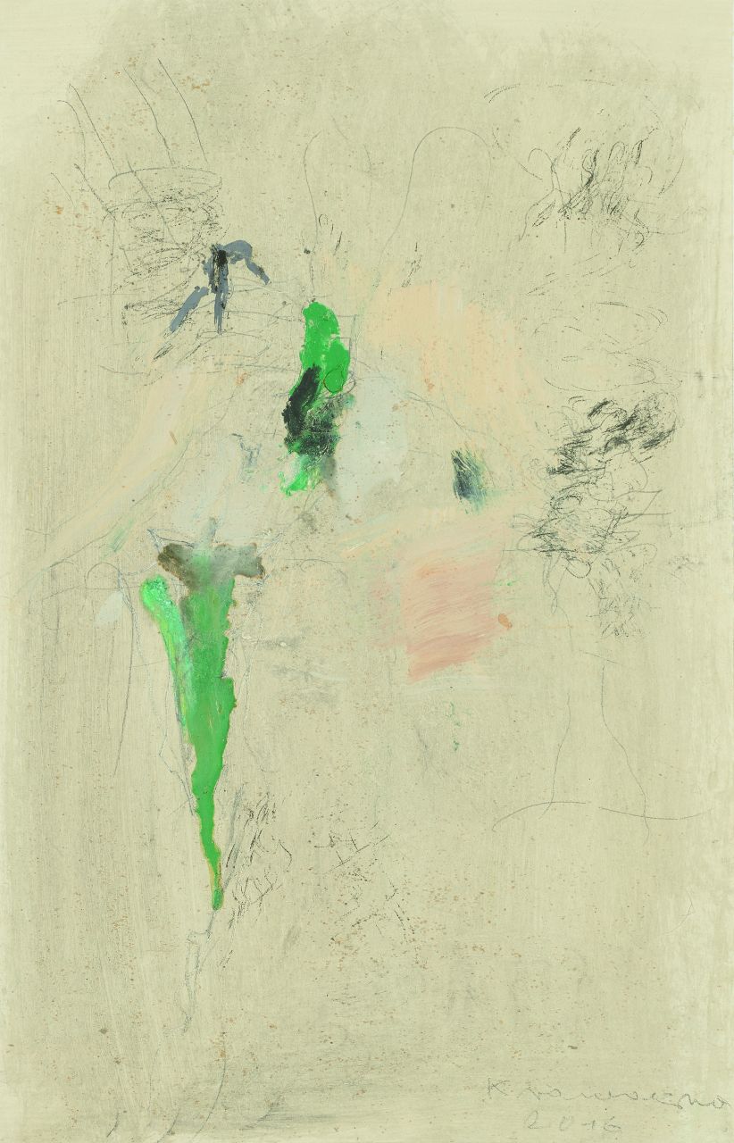 Peter Krawagna, Landscape, 2016, oil on Japanese paper, 49.2x32.5cm, signed and dated