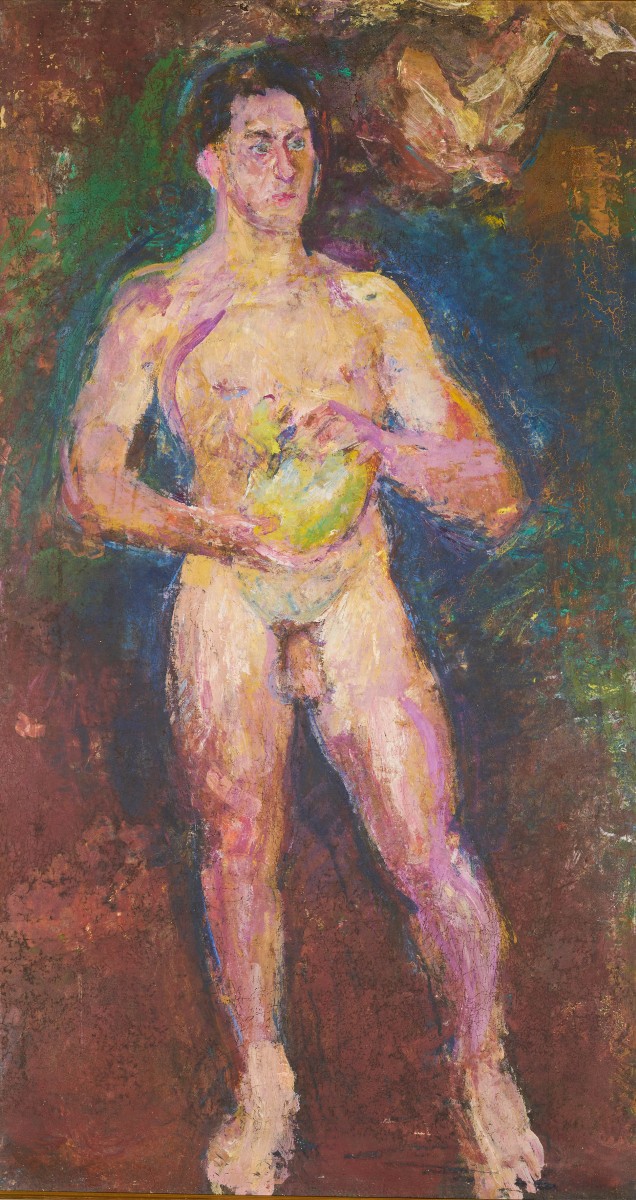 Anton Kolig (1886-1950), Der Hamlet vom Dorfende, 1948, oil on canvas, 105,5x56,3cm, WVAK 368