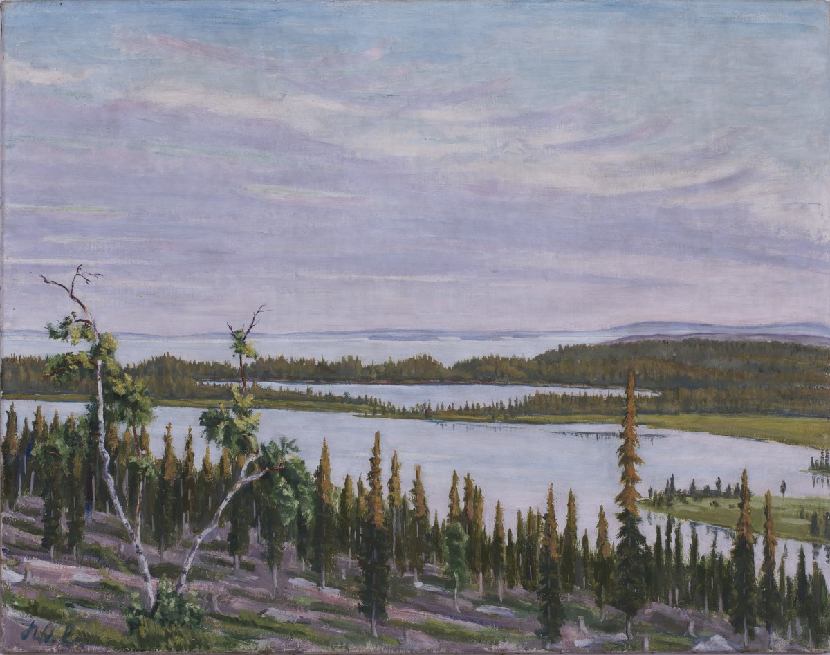 Werner Berg (1904-1981) Sommerabend in Karelien, 1942, Öl auf Leinwand, signiert