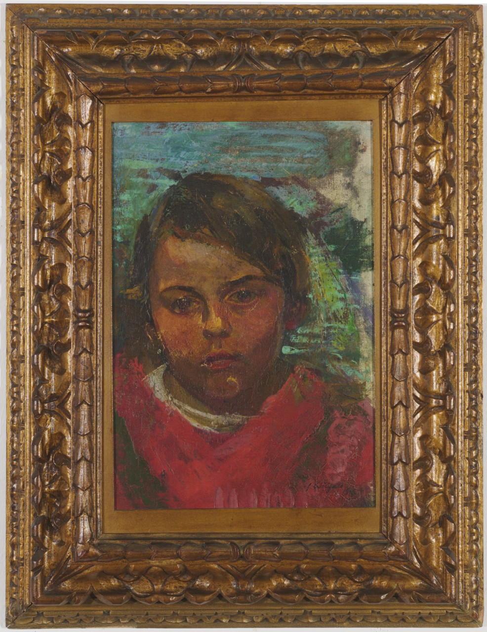 Franz Wiegele (1887-1944), Girl (African Girl), 1915, oil on canvas on cardboard, 35,5x25cm, signed and dated