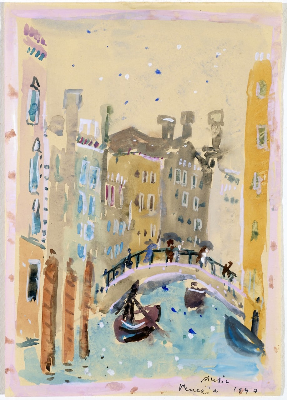 Zoran Music (1909-2005), Venezia, 1947, Aquarell und Deckfarben auf Papier, 29,1x20,5cm, signiert datiert betitelt