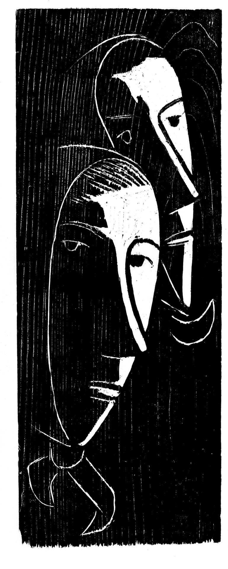 Werner Berg (1904-1981) Zwei Frauen, hoch II, 1976, Holzschnitt auf Japanpapier, WVWB 432, 62,5 x 46,9 cm,
